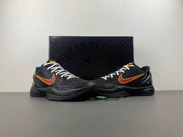 Nike Kobe 6 Black Red Yellow Basketball Shoes 14