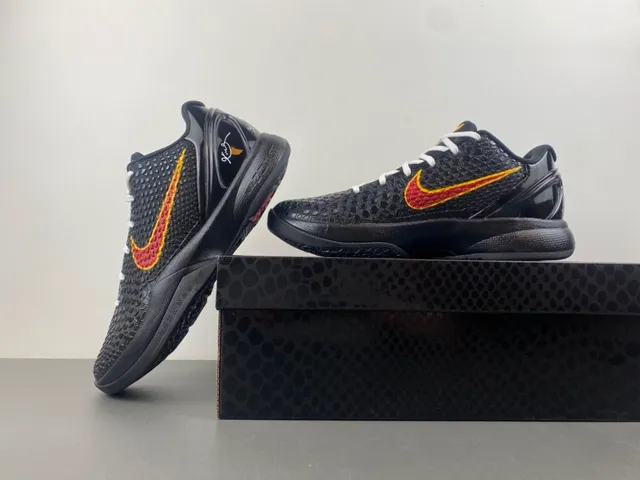 Nike Kobe 6 Black Red Yellow Basketball Shoes 15