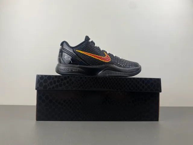 Nike Kobe 6 Black Red Yellow Basketball Shoes 16