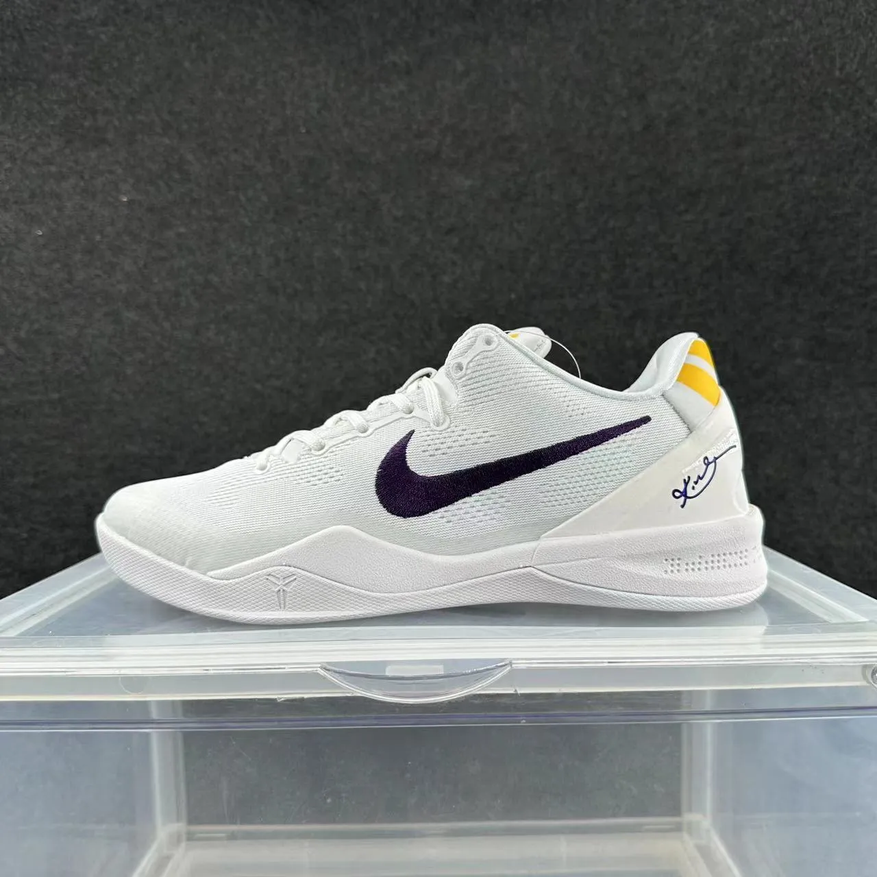 Nike Kobe 8 System White Purple Yellow Basketball Shoes 2