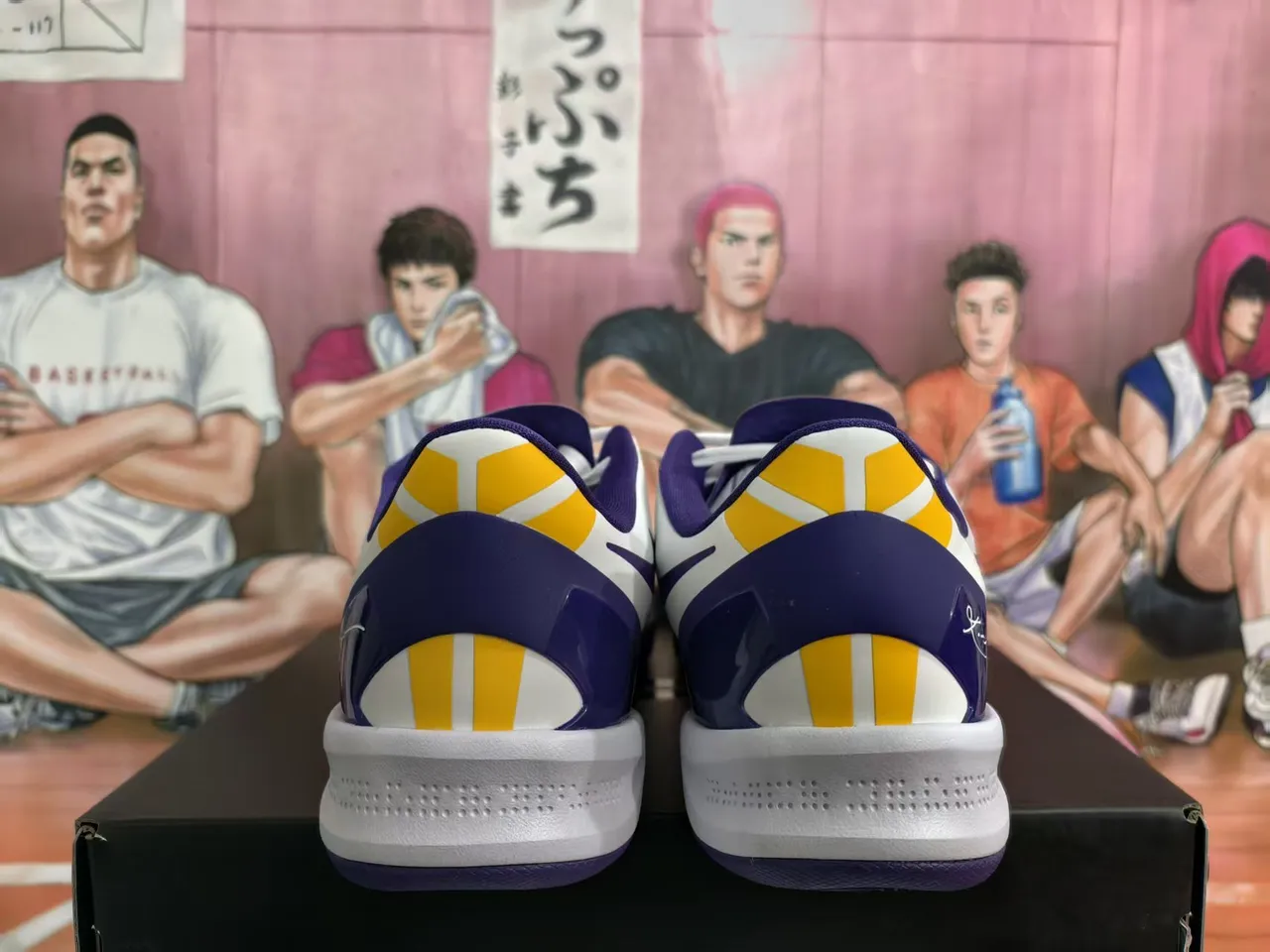 Nike Kobe IV Protro Blanc Violet Jaune Chaussures de basketball 4