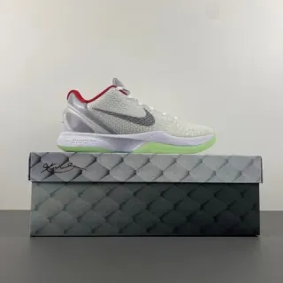 Nike Kobe White Gray Textured Knit Upper Translucent Heel Cage Basketball Shoes