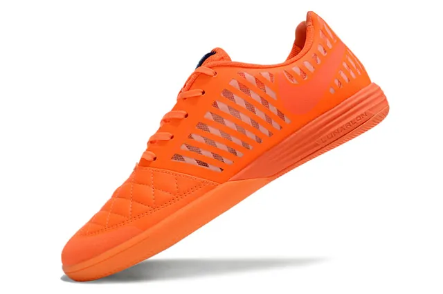 Nike Lunar Gato Orange Noir Capuchon matelassé pour orteil Superposition de cage synthétique en diagonale Chaussures de football indoor 3