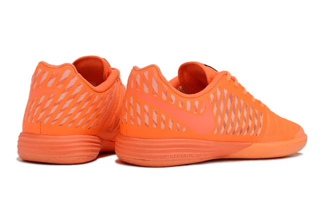 Nike Lunar Gato Orange Noir Capuchon matelassé pour orteil Superposition de cage synthétique en diagonale Chaussures de football indoor 4