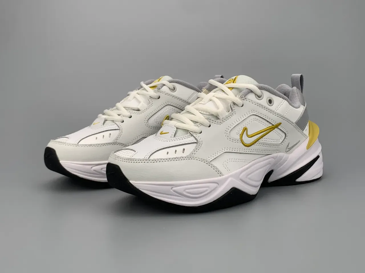 Nike M2K Tekno White Gray Gold Chunky Sneakers 8