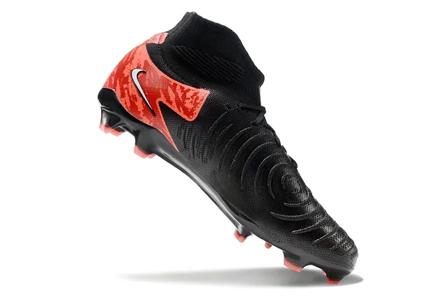 Nike Mercurial Black Red High-Cut Sock Collar Textured Knit Upper Firm-Ground Soccer Shoes 3
