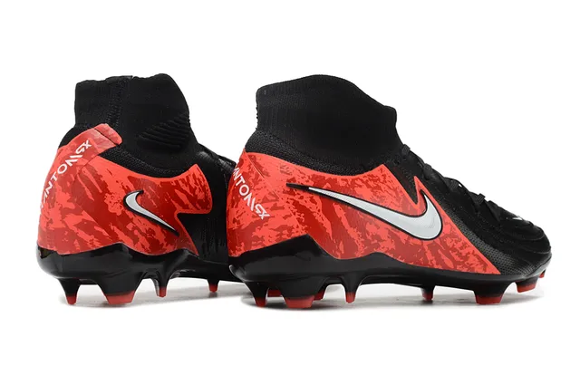 Nike Mercurial Black Red High-Cut Sock Collar Textured Knit Upper Firm-Ground Soccer Shoes 6