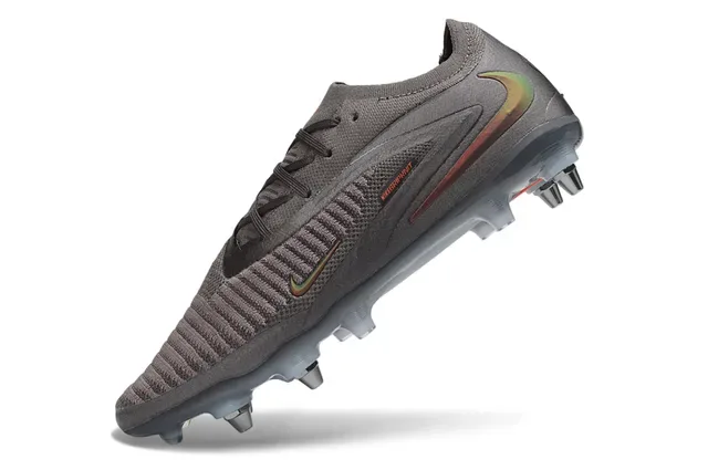 Nike Mercurial Gris Rouge Knit Upper Semelle Translucide Firm-Ground Chaussures de Football 3