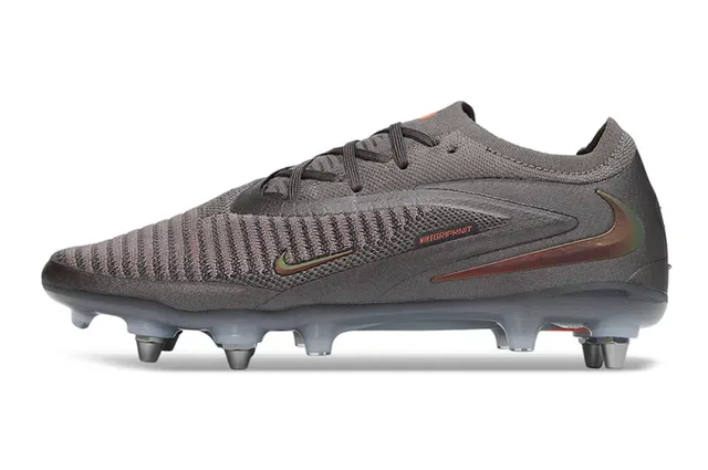 Nike Mercurial Gris Rouge Knit Upper Semelle Translucide Firm-Ground Chaussures de Football 7