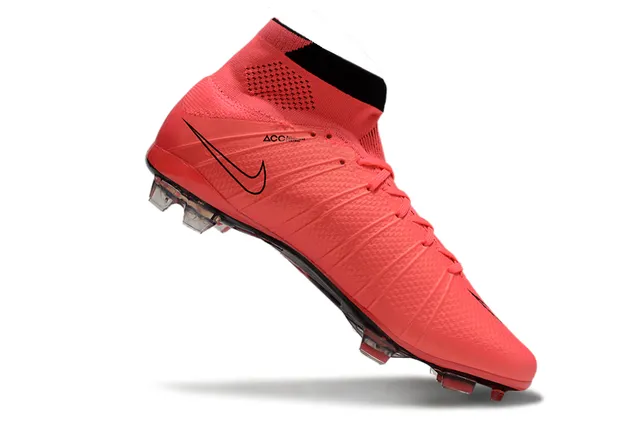 Nike Mercurial Superfly Red Black High-Cut Knit Bootie Textured Forefoot Grip Firm-Ground Soccer Shoes 3