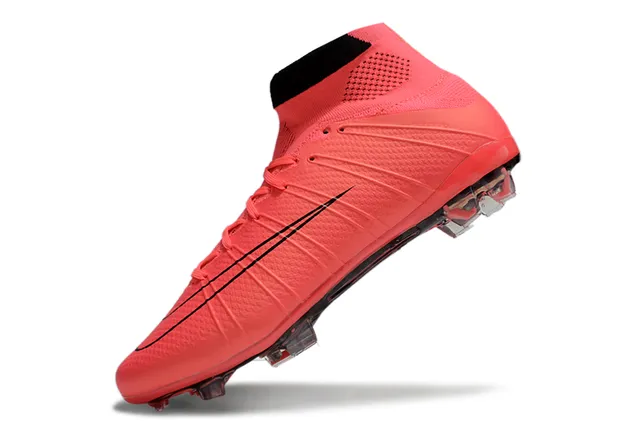 Nike Mercurial Superfly Red Black High-Cut Knit Bootie Textured Forefoot Grip Firm-Ground Soccer Shoes 4