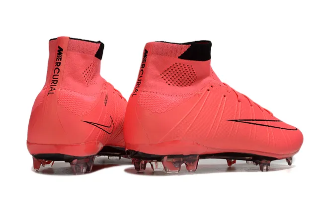 Nike Mercurial Superfly Red Black High-Cut Knit Bootie Textured Forefoot Grip Firm-Ground Soccer Shoes 6