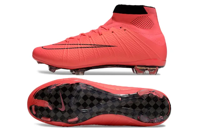 Nike Mercurial Superfly Red Black High-Cut Knit Bootie Textured Forefoot Grip Firm-Ground Soccer Shoes 7