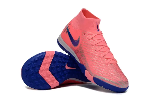 Nike Mercurial Superfly Turf Chaussures de football Coral Pink Blue Turf 2