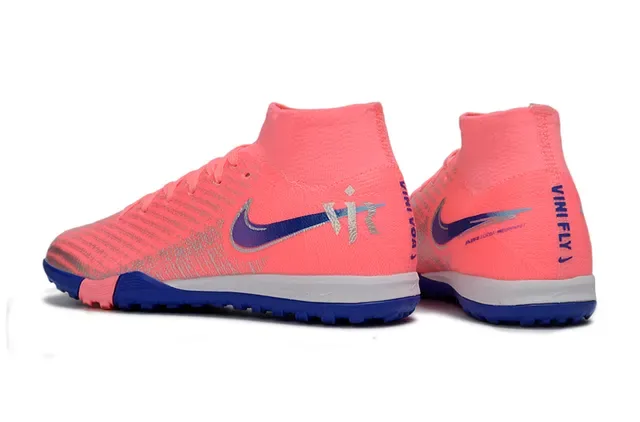 Nike Mercurial Superfly Turf Chaussures de football Coral Pink Blue Turf 4