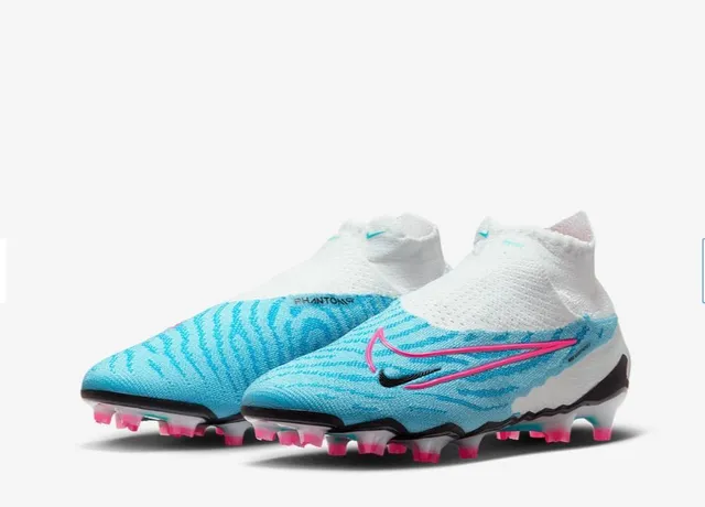 Nike Mercurial Superfly Blanco Azul Collar Alto Ajuste Calcetín Césped Firme Zapatos de Fútbol 6