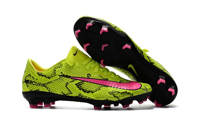 Nike Mercurial Vapor Black White Yellow Firm-Ground Soccer Shoes 3