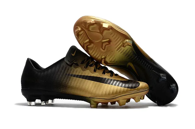 Nike Mercurial Vapor Black White Yellow Firm-Ground Soccer Shoes 5