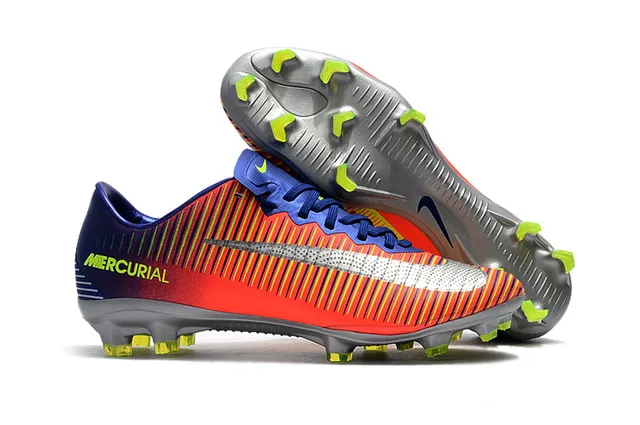Nike Mercurial Vapor Black White Yellow Firm-Ground Soccer Shoes 11