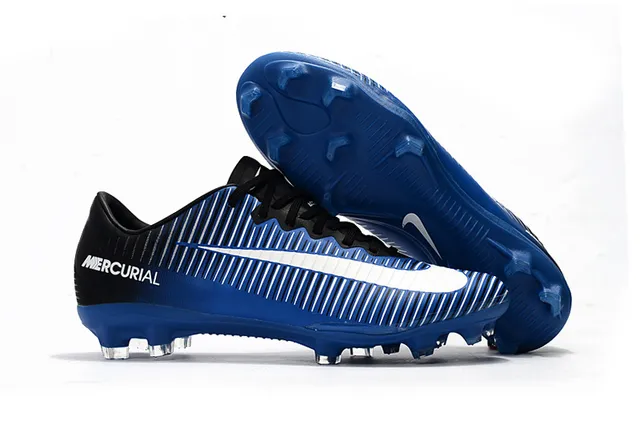 Nike Mercurial Vapor Black White Yellow Firm-Ground Soccer Shoes 12
