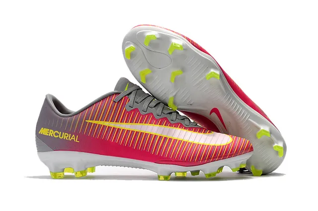 Nike Mercurial Vapor Black White Yellow Firm-Ground Soccer Shoes 13