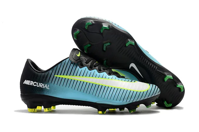 Nike Mercurial Vapor Black White Yellow Firm-Ground Soccer Shoes 17