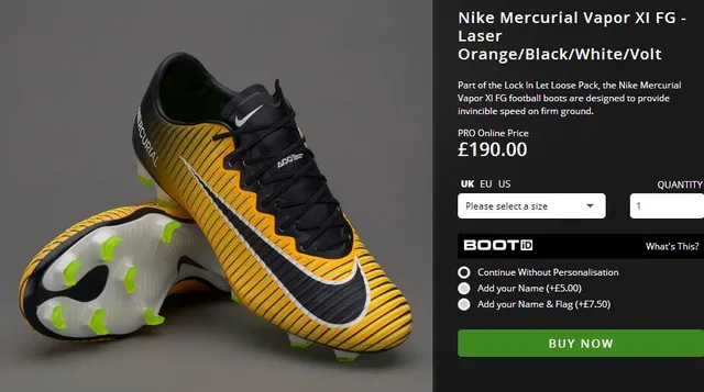 Nike Mercurial Vapor Black White Yellow Firm-Ground Soccer Shoes 18