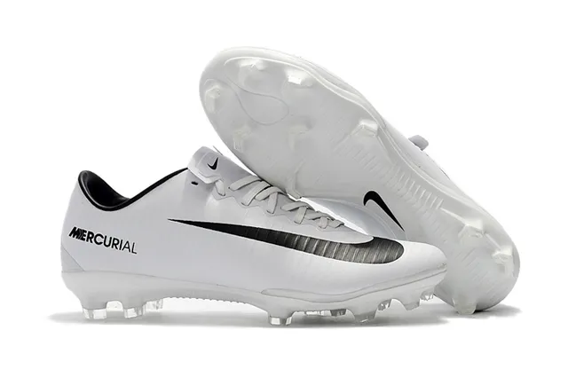 Nike Mercurial Vapor Black White Yellow Firm-Ground Soccer Shoes 20