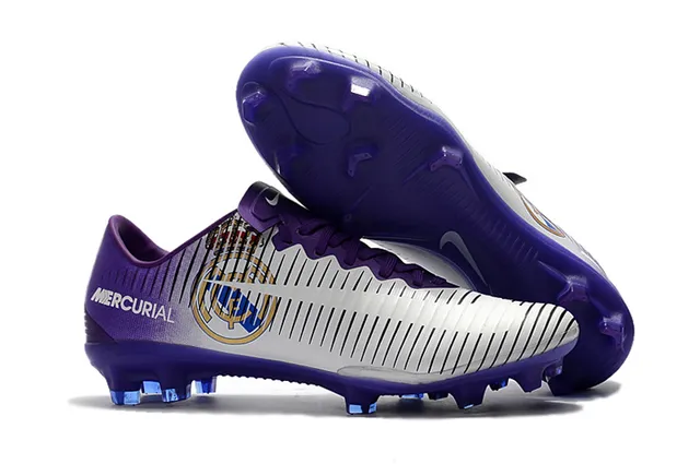 Nike Mercurial Vapor Black White Yellow Firm-Ground Soccer Shoes 22
