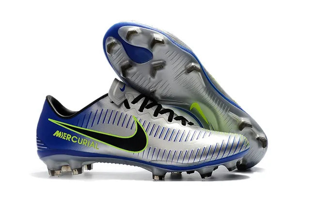 Nike Mercurial Vapor Black White Yellow Firm-Ground Soccer Shoes 24