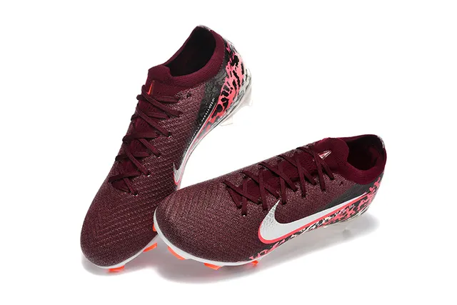 Nike Mercurial Vapor Burdeos Laranja Baixo Flyknit Superior Colar Sock-Fit Solo Firme Sapatos de Futebol 2