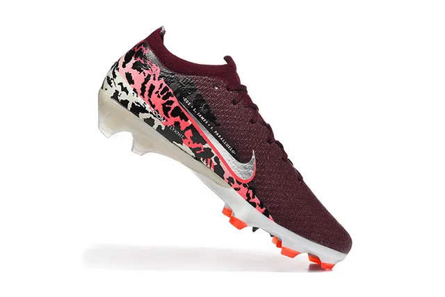 Nike Mercurial Vapor Burdeos Laranja Baixo Flyknit Superior Colar Sock-Fit Solo Firme Sapatos de Futebol 3