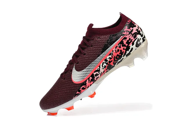 Nike Mercurial Vapor Burdeos Laranja Baixo Flyknit Superior Colar Sock-Fit Solo Firme Sapatos de Futebol 4