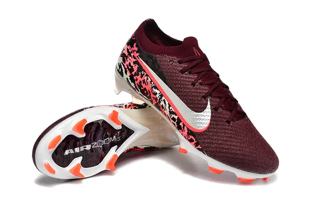 Nike Mercurial Vapor Burdeos Laranja Baixo Flyknit Superior Colar Sock-Fit Solo Firme Sapatos de Futebol 7