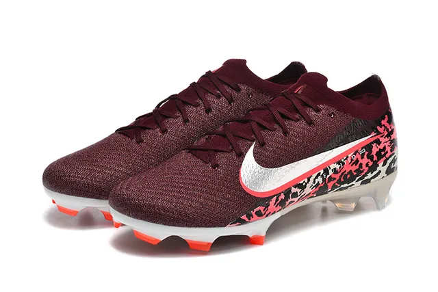 Nike Mercurial Vapor Burdeos Laranja Baixo Flyknit Superior Colar Sock-Fit Solo Firme Sapatos de Futebol 8