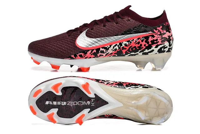 Nike Mercurial Vapor Burdeos Laranja Baixo Flyknit Superior Colar Sock-Fit Solo Firme Sapatos de Futebol 9
