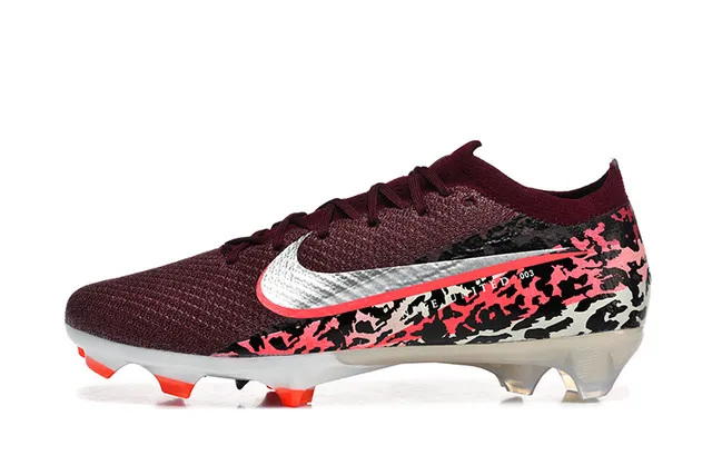 Nike Mercurial Vapor Burdeos Laranja Baixo Flyknit Superior Colar Sock-Fit Solo Firme Sapatos de Futebol 10