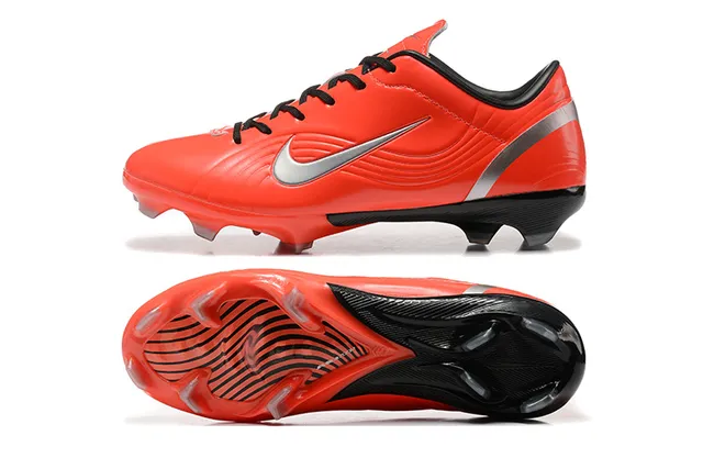 Nike Mercurial Vapor Orange Black Silver Firm-Ground Soccer Shoes 9