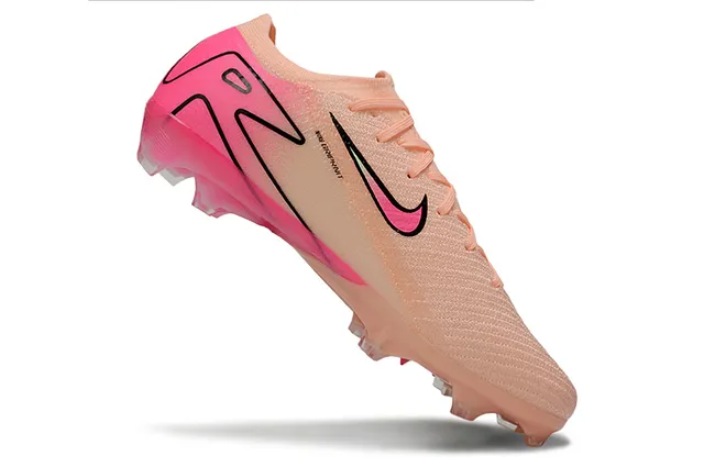 Nike Mercurial Vapor Pink Beige Low-Cut Knit Upper Asymmetrical Lacing Firm-Ground Soccer Shoes 2