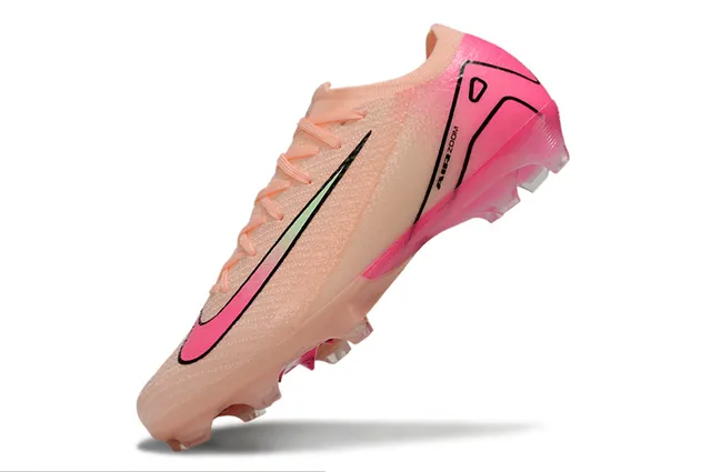 Nike Mercurial Vapor Pink Beige Low-Cut Knit Upper Asymmetrical Lacing Firm-Ground Soccer Shoes 3