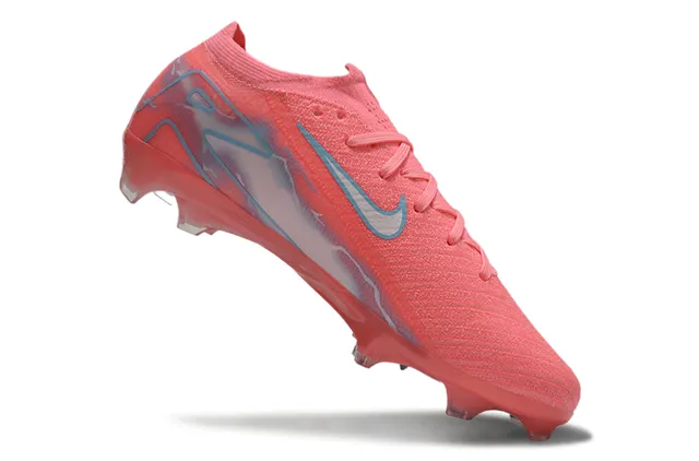 Nike Mercurial Vapor Pink Blue Low-Cut Knit Upper Asymmetric Lacing Firm-Ground Soccer Shoes 2