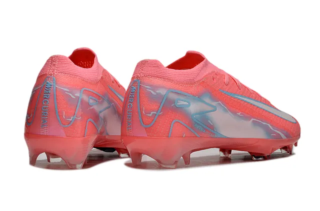 Nike Mercurial Vapor Pink Blue Low-Cut Knit Upper Asymmetric Lacing Firm-Ground Soccer Shoes 5