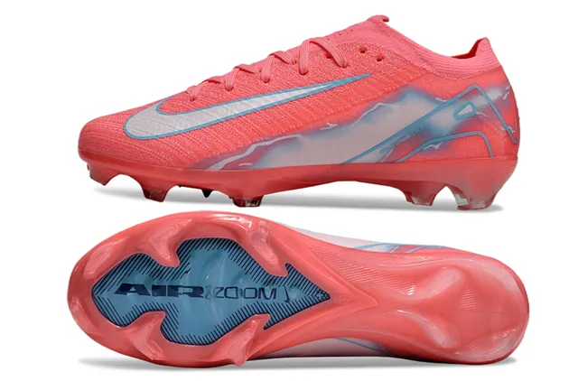 Nike Mercurial Vapor Pink Blue Low-Cut Knit Upper Asymmetric Lacing Firm-Ground Soccer Shoes 6