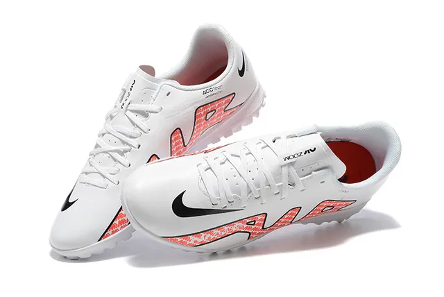 Nike Mercurial Vapor White Orange Low-Cut Lace-Up Conical Studs Turf Soccer Shoes 2