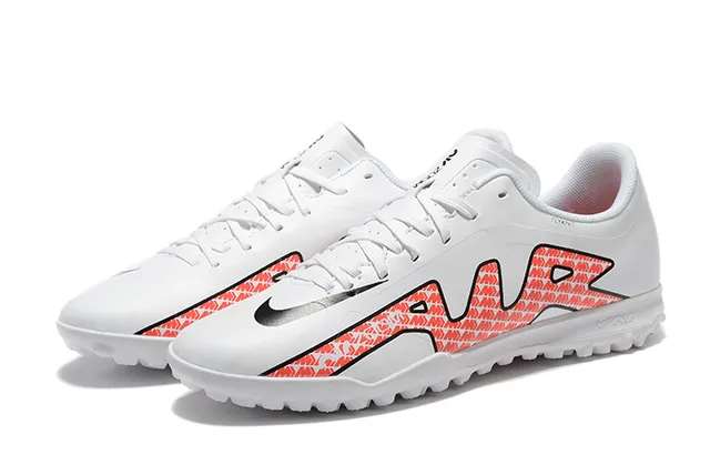 Nike Mercurial Vapor White Orange Low-Cut Lace-Up Conical Studs Turf Soccer Shoes 8