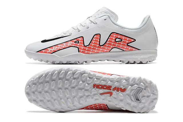 Nike Mercurial Vapor White Orange Low-Cut Lace-Up Conical Studs Turf Soccer Shoes 9