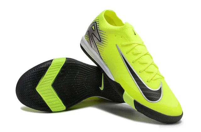Nike Mercurial Vapor Yellow Black Low-Cut Synthetic Upper Silver Air Zoom Branding Indoor Soccer Shoes 4