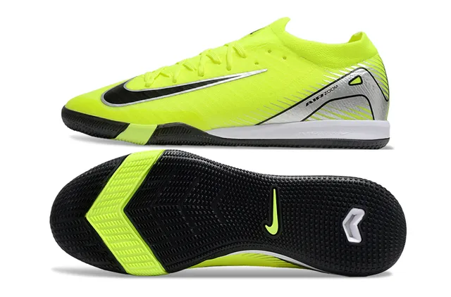 Nike Mercurial Vapor Yellow Black Low-Cut Synthetic Upper Silver Air Zoom Branding Indoor Soccer Shoes 6