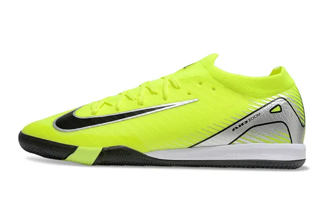 Nike Mercurial Vapor Yellow Black Low-Cut Synthetic Upper Silver Air Zoom Branding Indoor Soccer Shoes 7