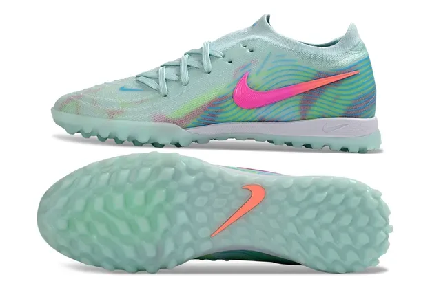 Nike Multicolor Green Knit Upper Wave Graphics Turf Soccer Shoes 6